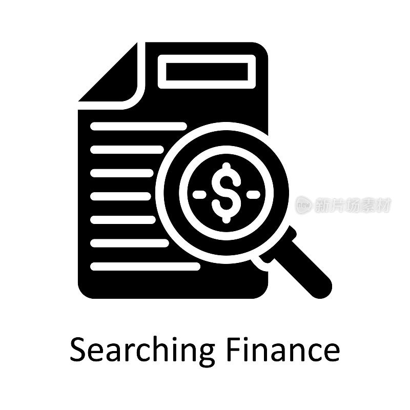 搜索金融矢量实体图标设计插图。银行和支付符号在白色背景EPS 10文件